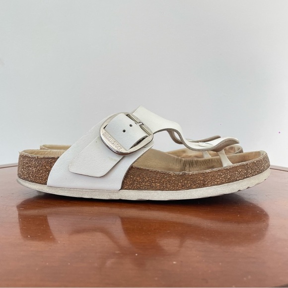 Birkenstock Gizeh Big Buckle White Leather Thong Sandals | EU 38 - Picture 5 of 9